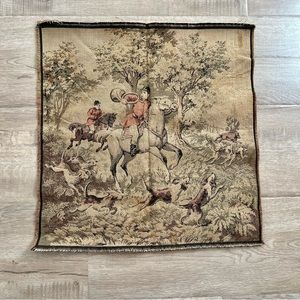 Vintage Needlepoint Classic Italian Square Tapestry Rug Made In‎ Italy 19”